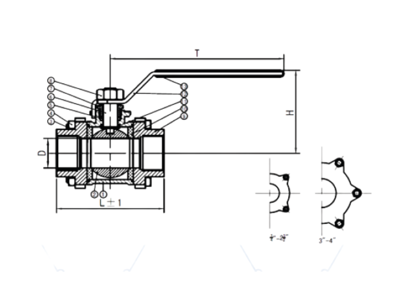 3pcs Ball Valve Mounting Pad with Seal Kit